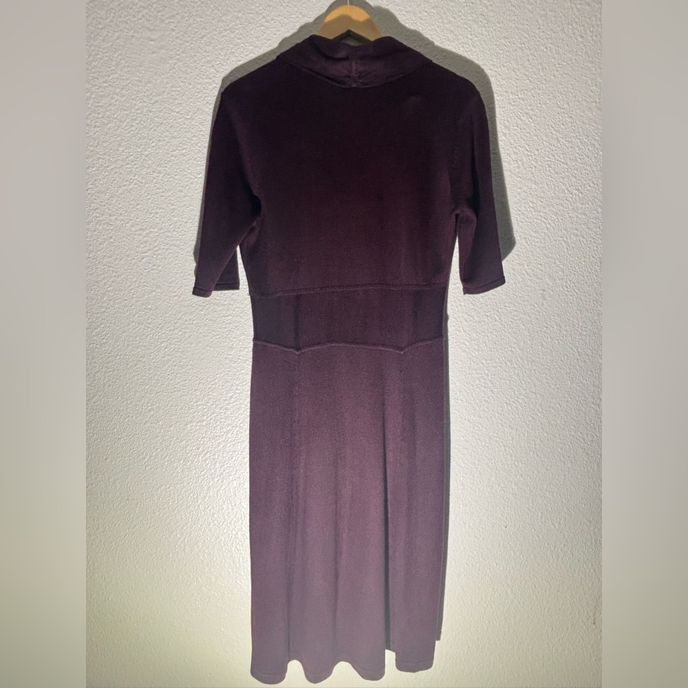 Ellen Tracy Vintage Burgundy Knit Dress - Picture 3 of 12